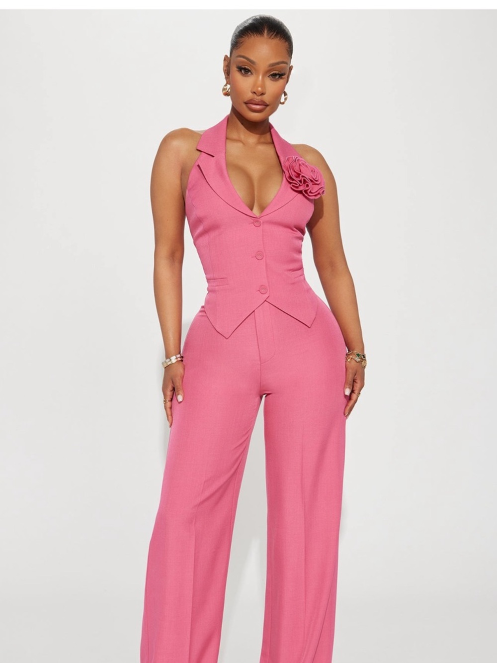 BRAND NEW- Elle Pant Set - Pink (Fashionnova)